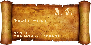 Meszli Veron névjegykártya